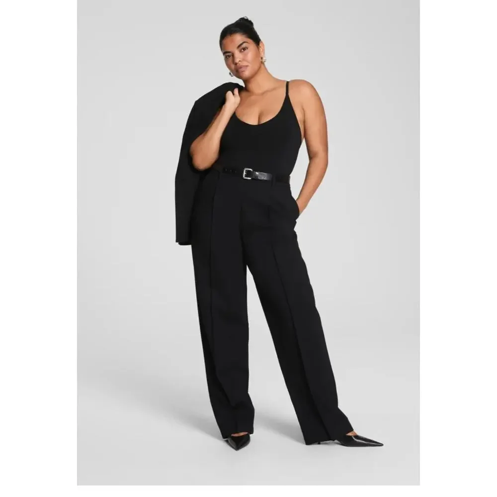 SPANX Ponte Barrel Leg Black Dress Pants - Picture 2 of 8
